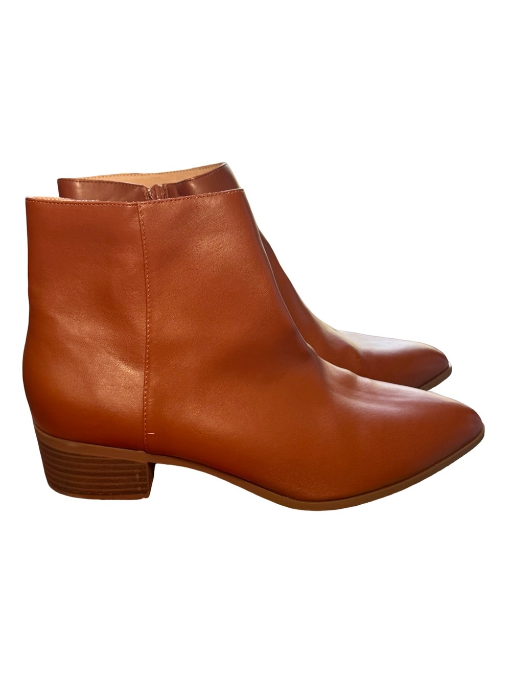 🤎 Women's Tan Leather Ankle Boots - Classic Low Heel 🤎